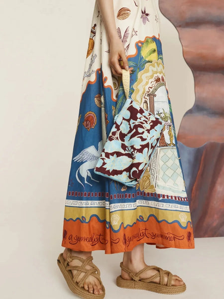 Printed Square Neck Maxi Cami Dress - alternate view 3