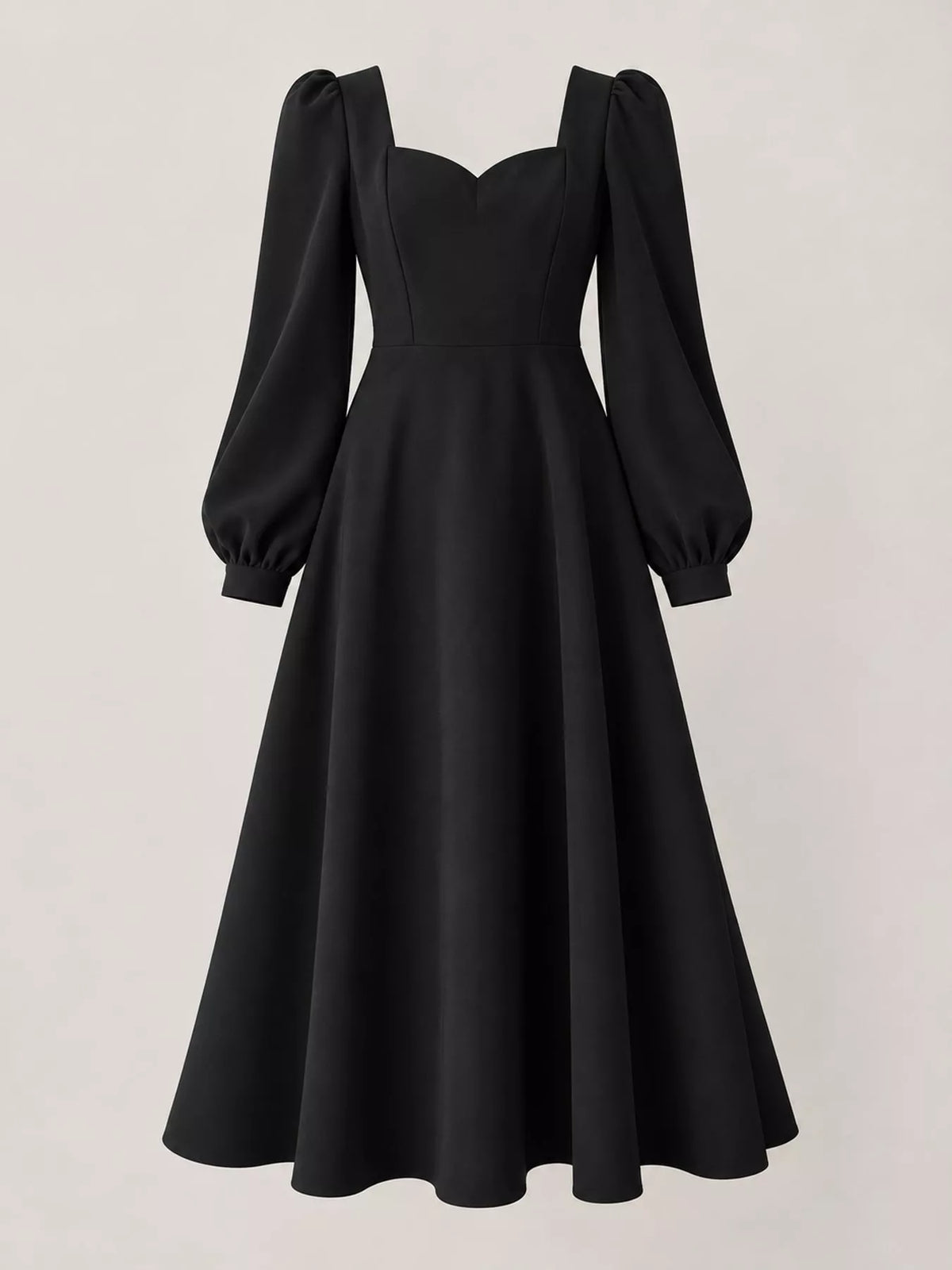 Full Size Long Sleeve A-Line Midi Dress Plus Size - alternate view 9