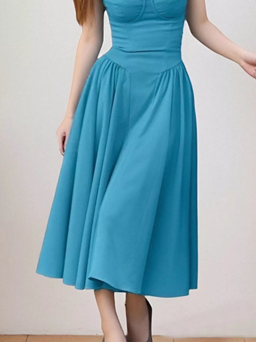 Sweetheart Neck Spaghetti Strap Midi Dress - alternate view 2