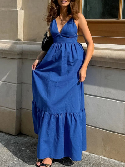 V-Neck Tiered Maxi Cami Dress - alternate view 4