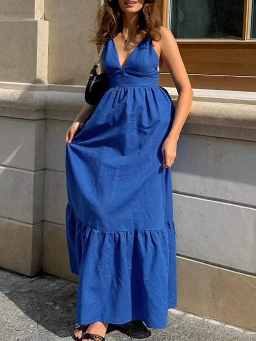 V-Neck Tiered Maxi Cami Dress - alternate view 4