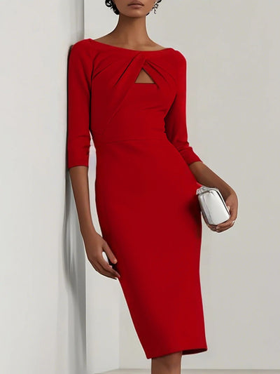 Twist-Front Cutout Midi Dress - alternate view 8