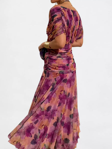 Full Size Off-Shoulder Ruched Maxi Dress Plus Size - alternate view 13
