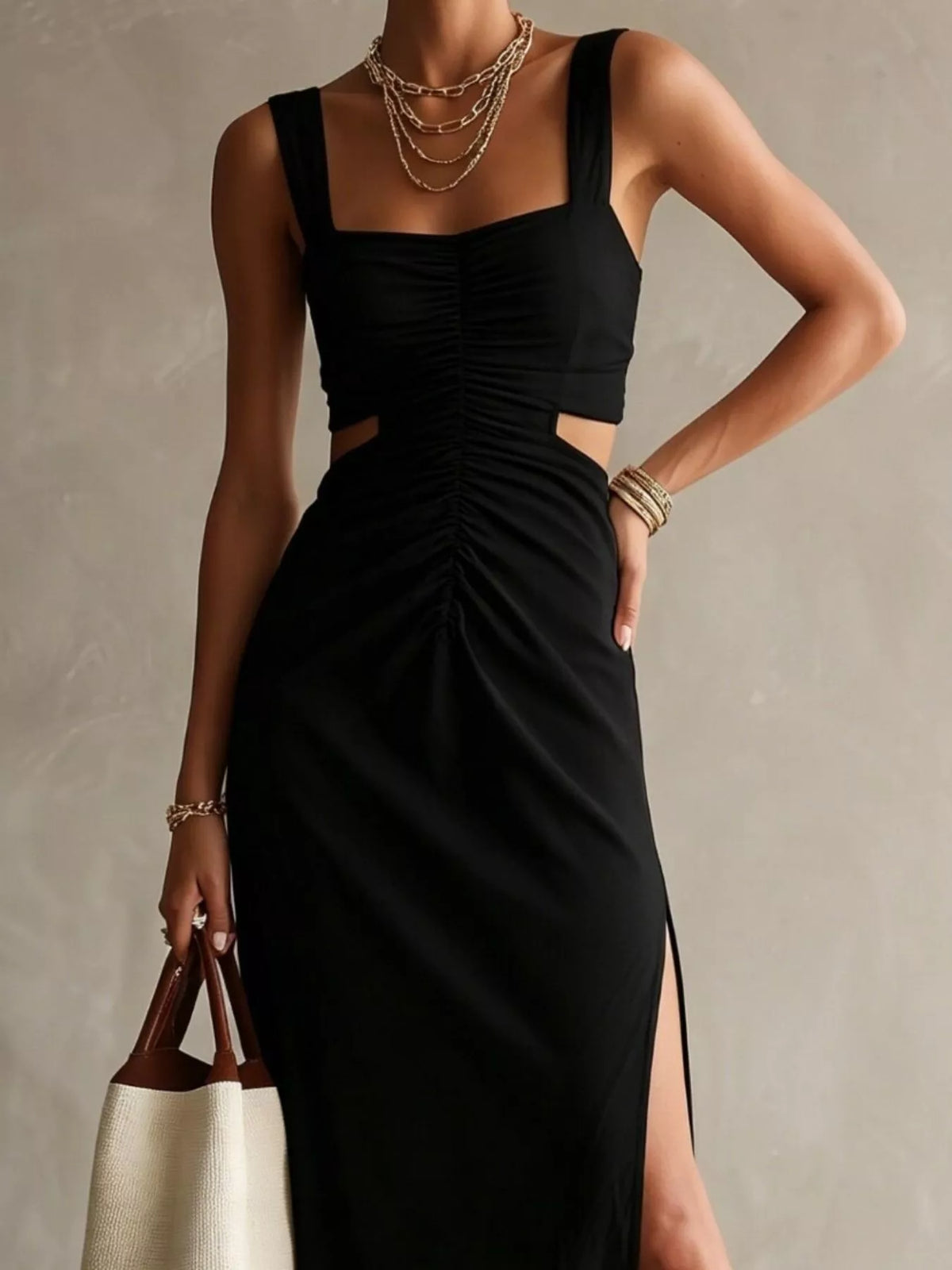 Ruched Cut-Out Midi Dress - alternate view 8