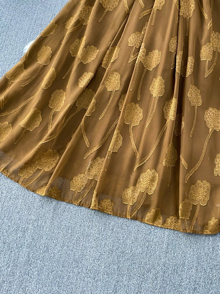 Button Front Puff Sleeve Chiffon Dress - alternate view 22